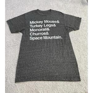 Disney Parks Men’s Dark Gray T Shirt Mickey Mouse, Space Mountain, Etc. Size M